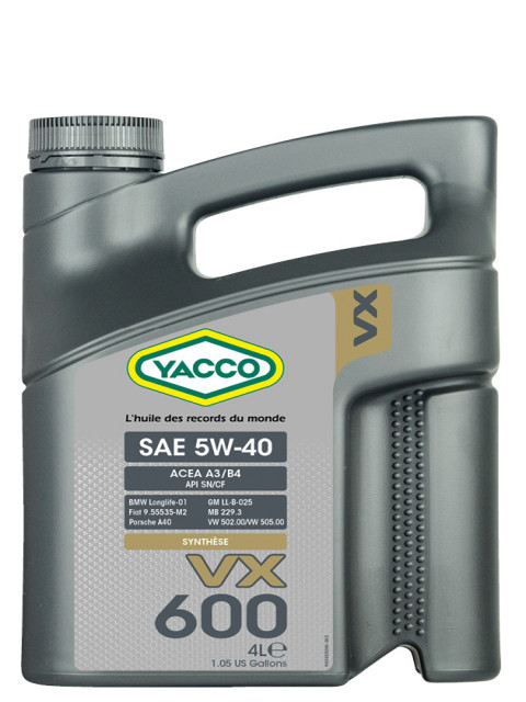 Масло моторное YACCO VX 600 5W40 (4 L)
